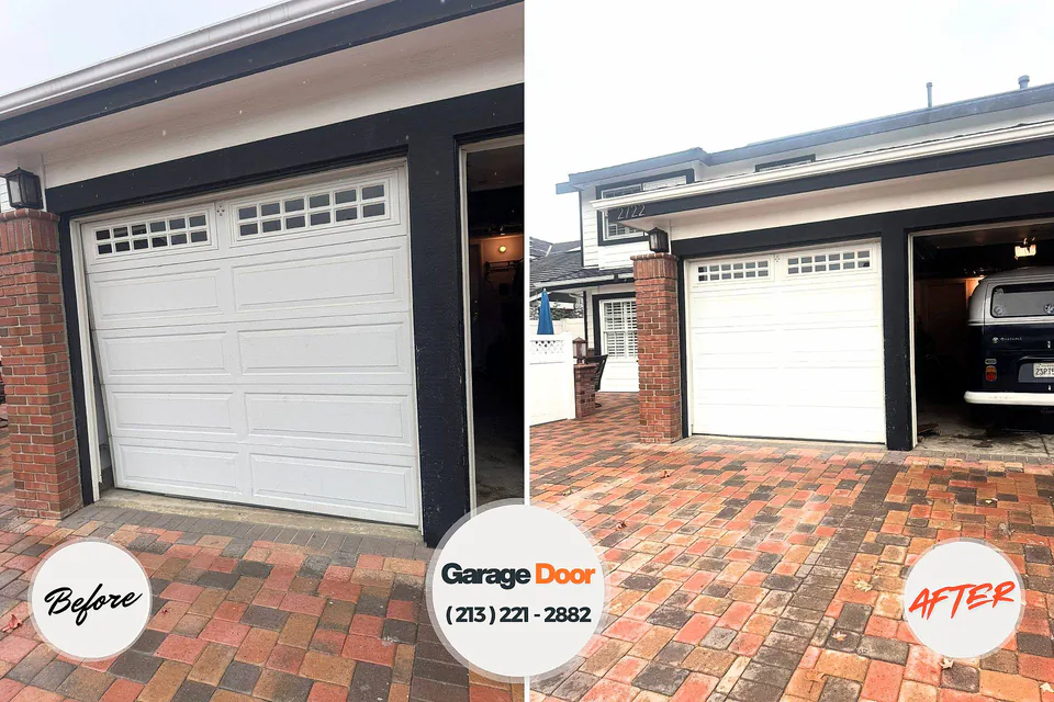 Before and after: garage door repair 45255